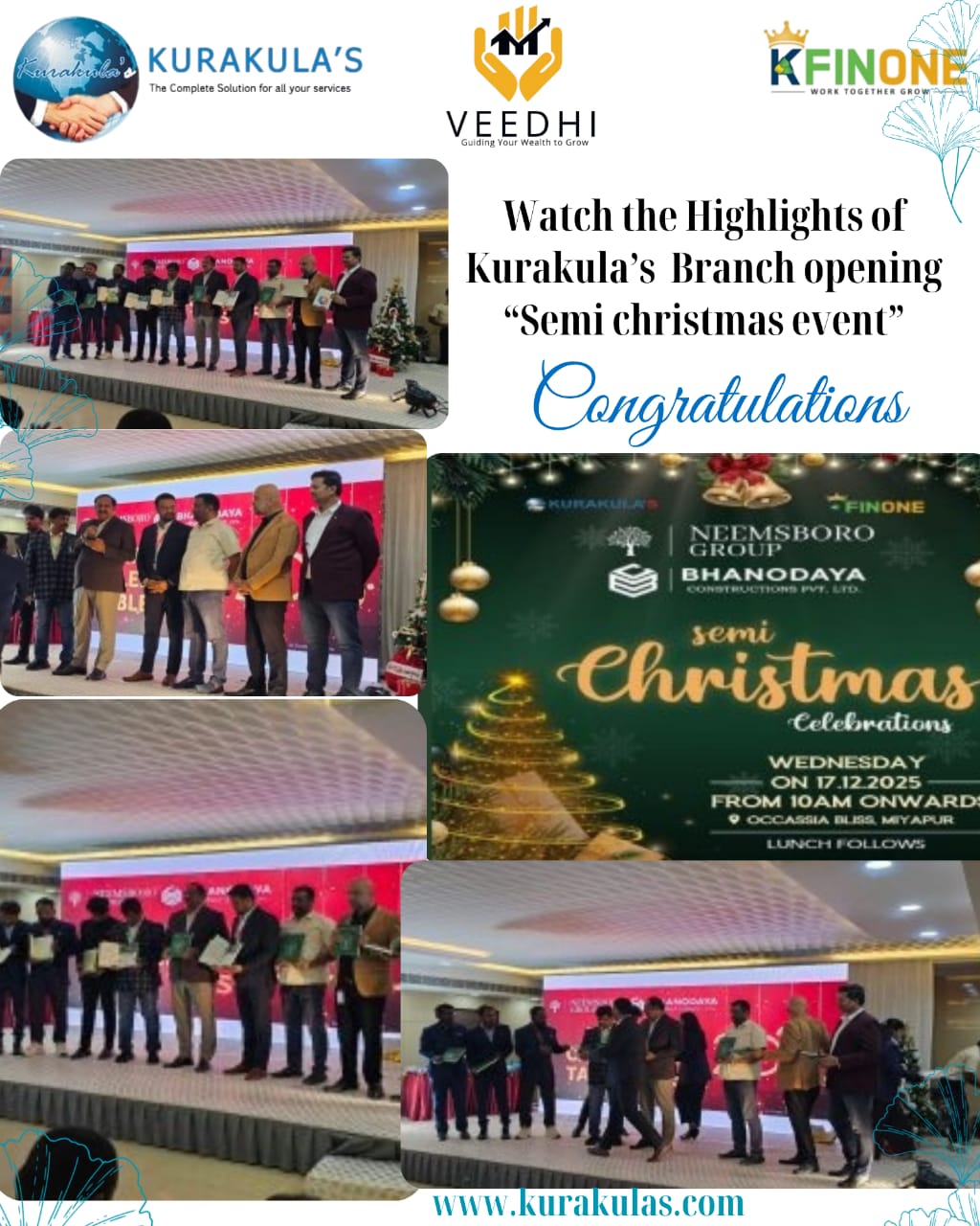 KURAKULA'S & NEEMSBORO GROUP OF COMPAINES AND BHANODYA CONSTRUCTIONS SEMI CHRISTMAS CELEBRATIONS